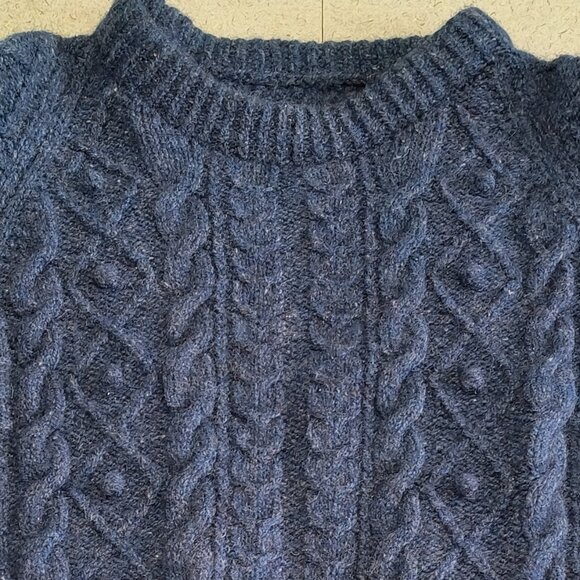 Vintage homemade 100% wool Fleck Cable Knit Fisherman Sweater size in descriptio - Picture 8 of 9